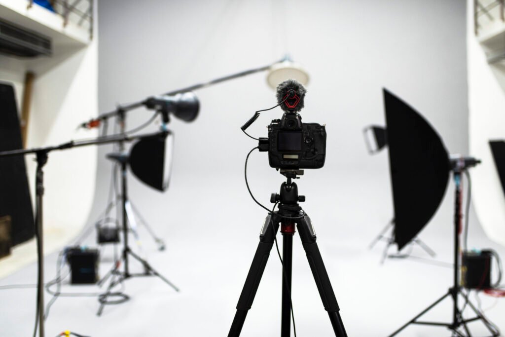 set up of a studio shoot